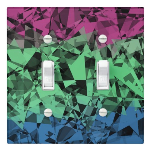 Groovy Eclectic Retro Trippy Polysexual Pride Flag Light Switch Cover