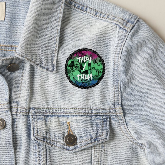 Groovy Eclectic Retro Trippy Polysexual Pride Flag Patch (On Jacket)