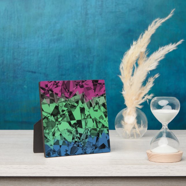Groovy Eclectic Retro Trippy Polysexual Pride Flag Plaque (Insitu)