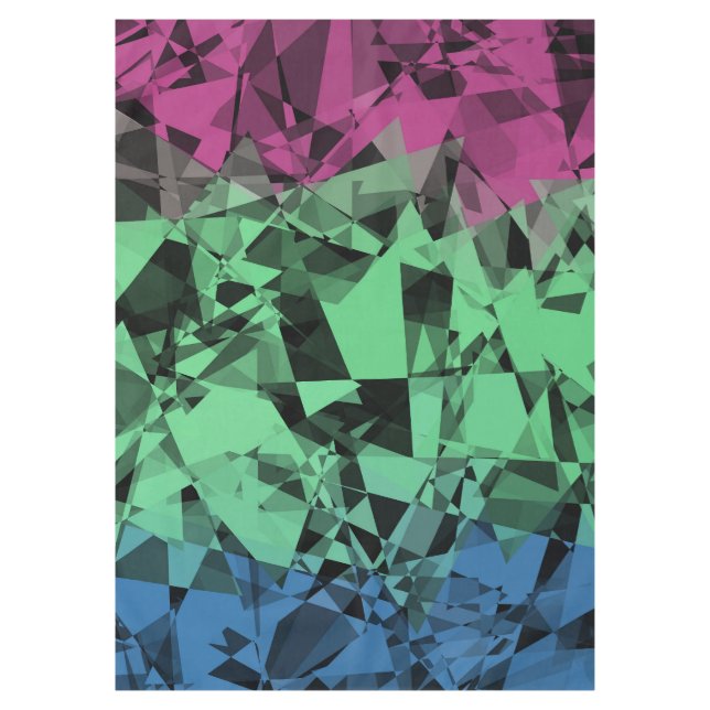 Groovy Eclectic Retro Trippy Polysexual Pride Flag Tablecloth (Front)