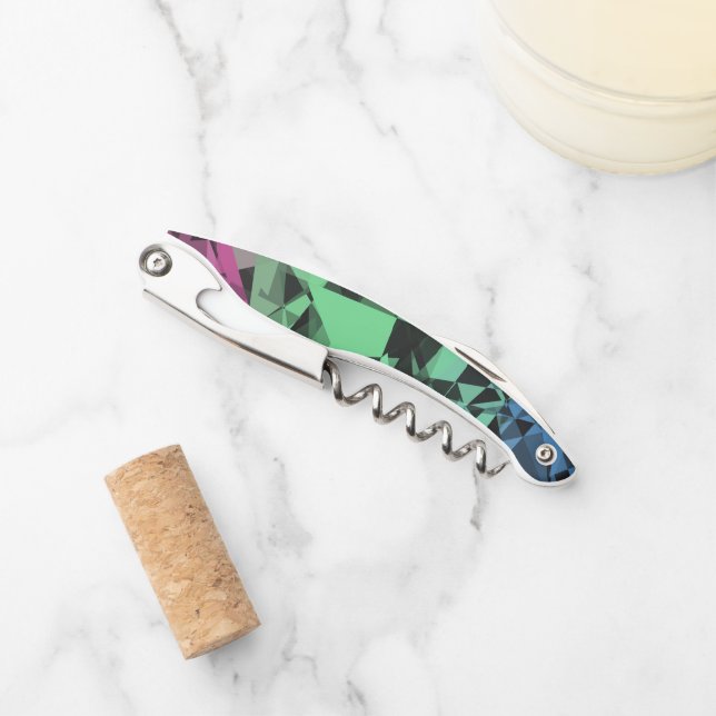 Groovy Eclectic Retro Trippy Polysexual Pride Flag Waiter's Corkscrew (Front)