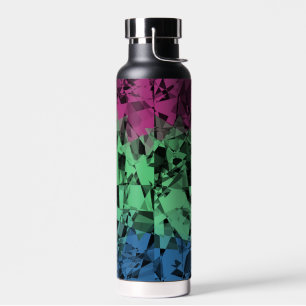 Groovy Eclectic Retro Trippy Polysexual Pride Flag Water Bottle