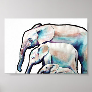 Groovy Elephants Poster