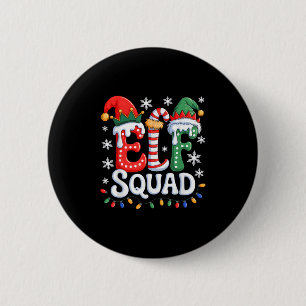 Groovy Elf Squad Elf Family Christmas Matching Paj Button