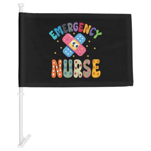 Groovy Emergency Nurse ED Nurse RN NURSE Car Flag