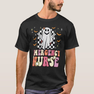 Groovy Emergency Room Nurse Ghost Retro ER Future  T-Shirt