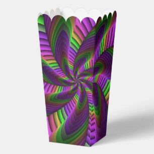 Groovy Energetic Colorful Neon Fractal Pattern Favor Boxes