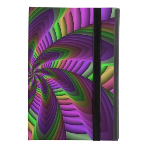 Groovy Energetic Colorful Neon Fractal Pattern iPad Mini 4 Case