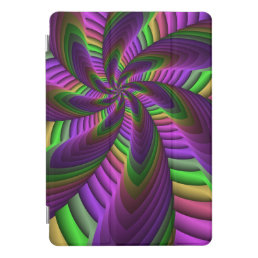 Groovy Energetic Colorful Neon Fractal Pattern iPad Pro Cover