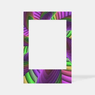 Groovy Energetic Colorful Neon Fractal Pattern Selfie Frame