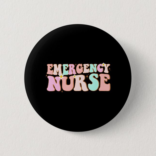 groovy ER Nurse Emergency Nurse School women Button (Front)