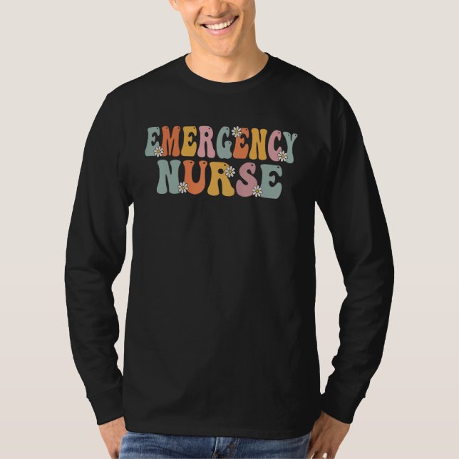 groovy ER Nurse Emergency Room Nurse School women  T-Shirt (Front)