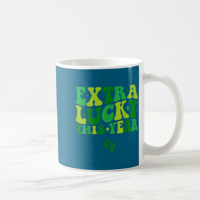 Groovy Extra Lucky This Year Irish Pregnancy St Pa Coffee Mug (Right)