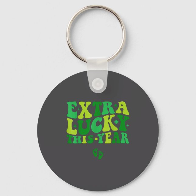 Groovy Extra Lucky This Year Irish Pregnancy St Pa Keychain (Front)