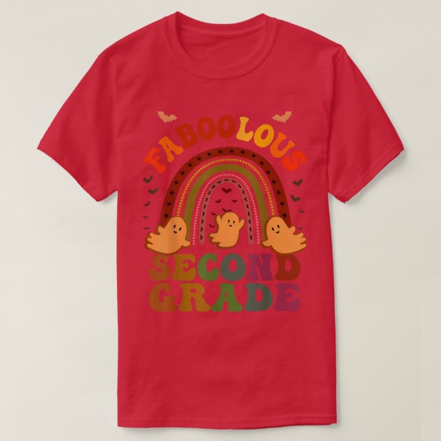 Groovy FABOOLOUS 2ND GRADE TEACHER Costume This Is T-Shirt (Design Front)