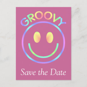 Groovy Face Announcement Postcard