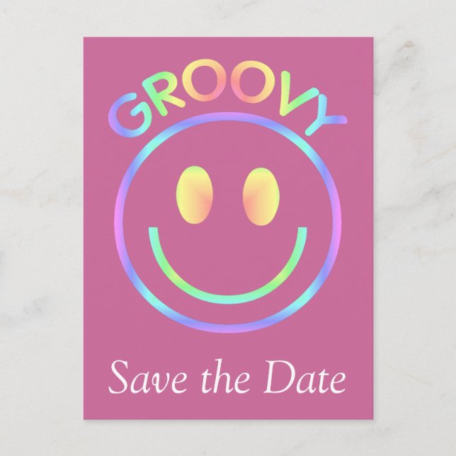 Groovy Face Announcement Postcard (Front)