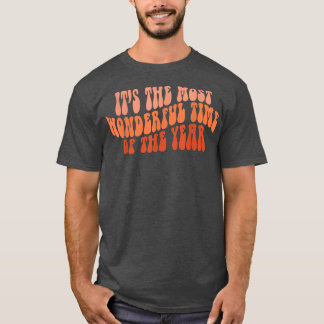 Groovy Fall Autumn It's The Most Wonder Time Of Th T-Shirt