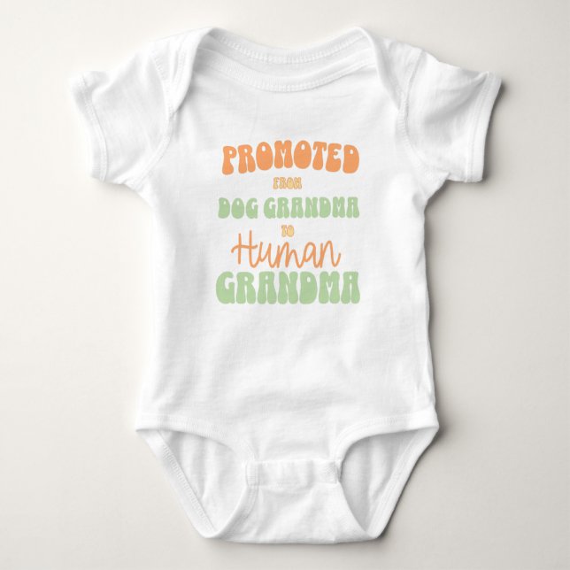 Groovy Fall Grandparent Pregnancy Announcement Baby Bodysuit (Front)