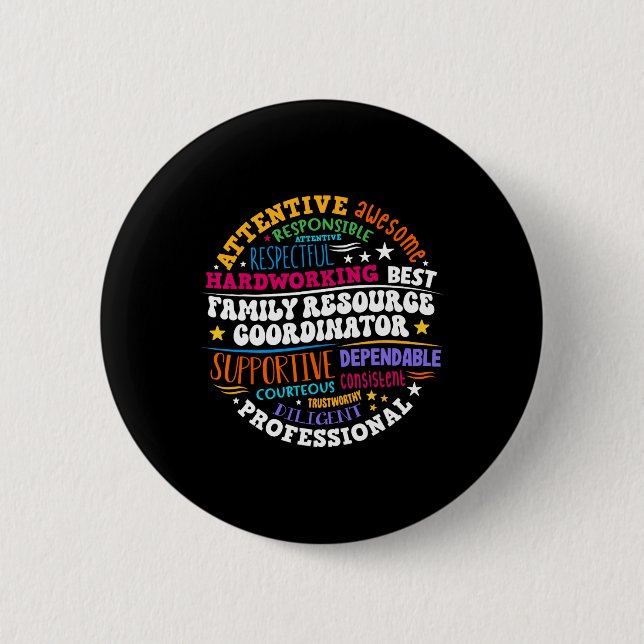 Groovy Family Resource Coordinator Appreciation  Button (Front)