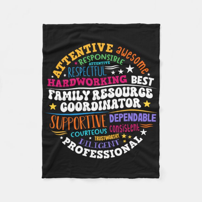 Groovy Family Resource Coordinator Appreciation  Fleece Blanket (Front)