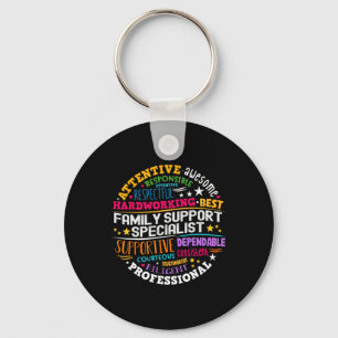 Groovy Family Support Specialist Appreciation Week Keychain