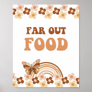 Groovy Far Out Food Retro Hippie Party Sign