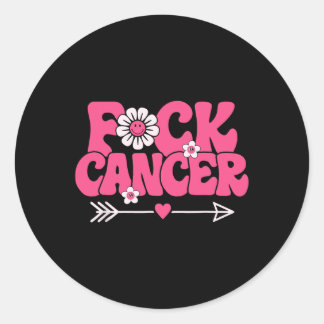 Groovy Fck Cancer  Classic Round Sticker