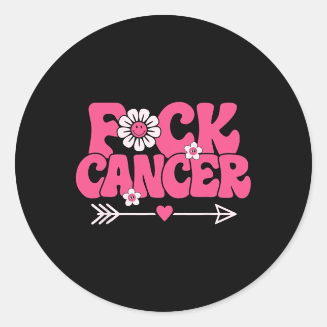 Groovy Fck Cancer  Classic Round Sticker (Front)