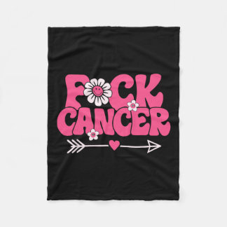 Groovy Fck Cancer  Fleece Blanket