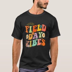 Groovy Field Day Vibes Teacher Student Field Day V T-Shirt