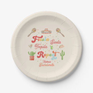 Groovy Fiesta Siesta Tequila Repeat Bachelorette Paper Plates