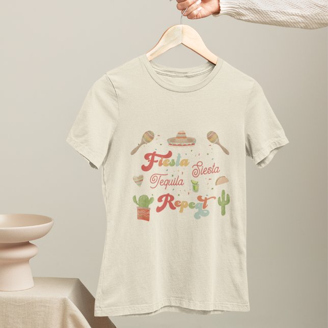 Groovy Fiesta Siesta Tequila Repeat Bachelorette T-Shirt (Creator Uploaded)