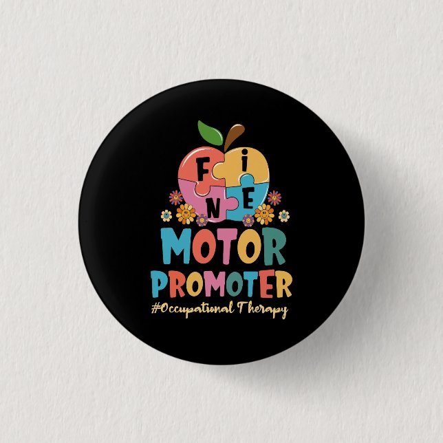 Groovy Fine Motor Promoter Occupational Therapy OT Button (Front)