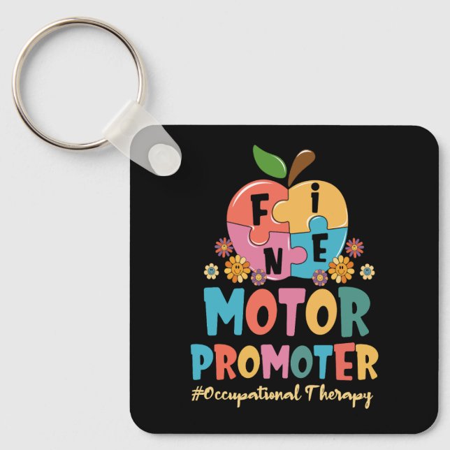 Groovy Fine Motor Promoter Occupational Therapy OT Keychain (Front)