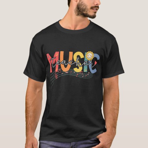 Groovy First Day Of Music Teacher Back To School T T_Shirt