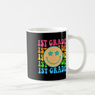 Groovy First Grade Vibes Face Retro Teachers Byck Coffee Mug
