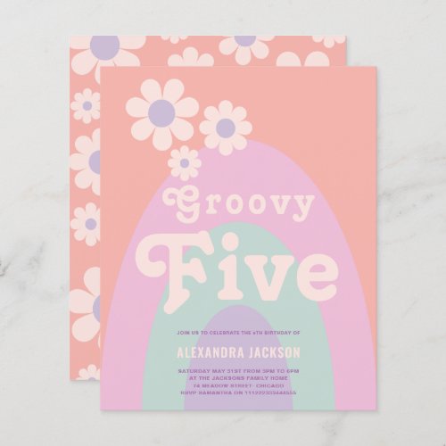 Groovy Five Retro Daisy Rainbow Birthday Party