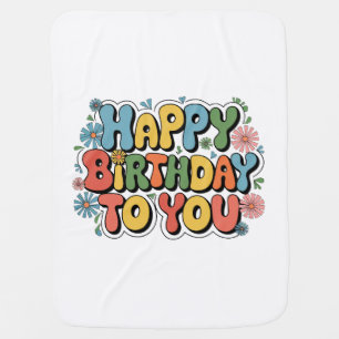 Groovy Floral Birthday Baby Blanket