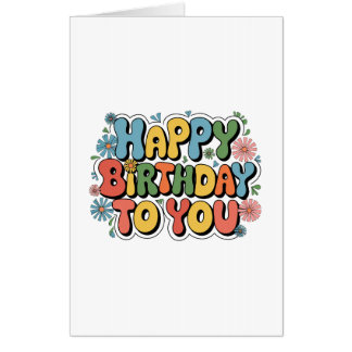 Groovy Floral Birthday Card