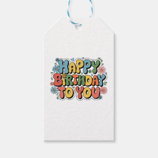 Groovy Floral Birthday Gift Tags