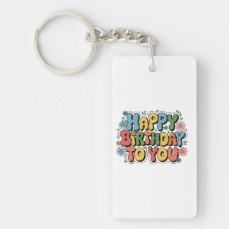 Groovy Floral Birthday Keychain