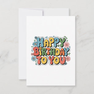 Groovy Floral Birthday RSVP Card