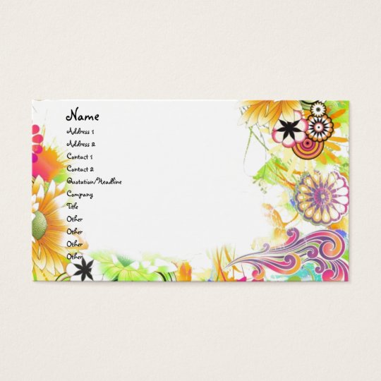 Groovy Floral Business Card