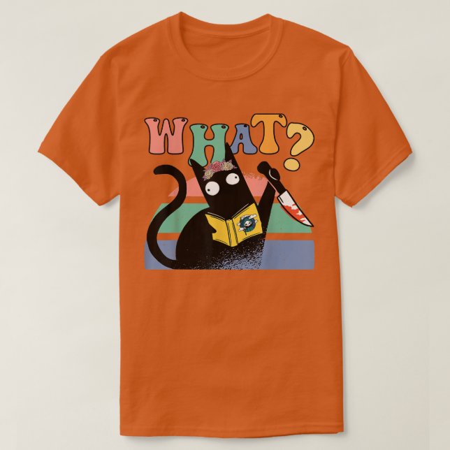 Groovy Floral Cat Sppoky Crew Trick or Teach Seaso T-Shirt (Design Front)