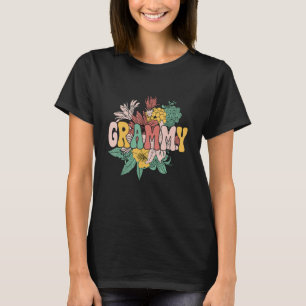 Groovy Floral Grammy Matching Family  Mothers Day T-Shirt