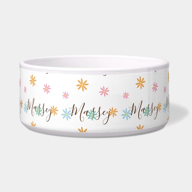 Groovy Floral Name Pattern      Bowl (Front)