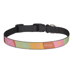 Groovy Floral Name Pattern   Pet Collar