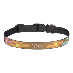 Groovy Floral Name Pattern    Pet Collar