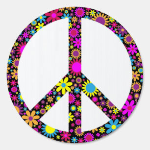 GROOVY FLORAL PEACE SIGN